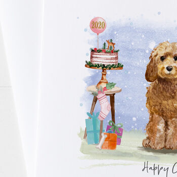 Cockapoo Christmas Wrapping Paper, Card And Tags, 4 of 4