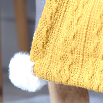 Personalised Knitted Mustard Baby Blanket, 2 of 6