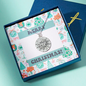 Sun Face Pendant Necklace, 4 of 7