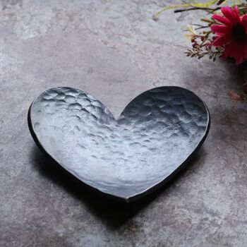 Personalised Steel Heart Dish, 11th Anniversary Gift, 8 of 10