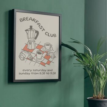 Breakfast Club Art Print Poster, Kitchen Print, Dining Room Print, Foodie Fun, 2 of 6