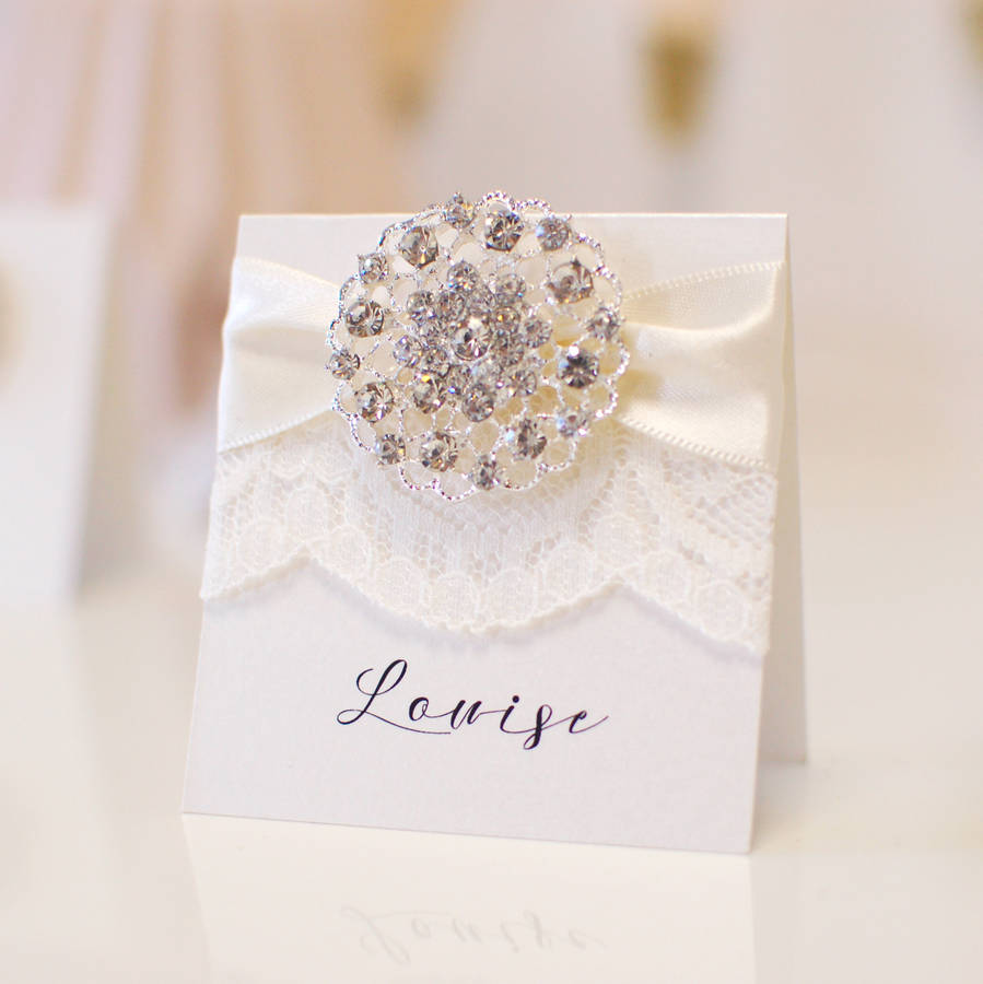 Opulence Luxury Crystal Wedding Place Cards By Made With Love