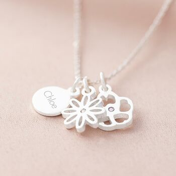 Birth Flower And Disc Personalised Necklace, 5 of 10