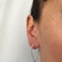Dotty Silver Teardrop Hoop Earrings, thumbnail 2 of 2