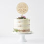 Engraved Botanical Personalised Wedding Cake Topper, thumbnail 5 of 6