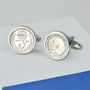 Threepence Year Coin Cufflinks 1915 To 1944, thumbnail 2 of 8