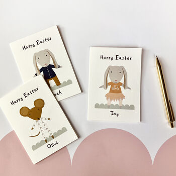 Personalised Easter Mouse Or Bunny Card, 3 of 10