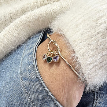 Friendship Knot Bangle With Birthstone Hearts, 9 of 9