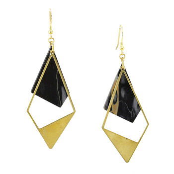 Art Deco Triangle Statement Dangle Earrings, 5 of 7