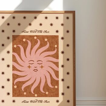 Rise Sun, Celestial Soleil Solar Art Print, Bohemian Tarot Zodiac Poster, 2 of 2