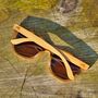 Orleans Natural Bamboo Sunglasses With Amber Lens, thumbnail 3 of 9