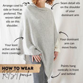 Fair Trade Luxury Soft Fine Knit Merino Cowl Poncho, 9 of 12