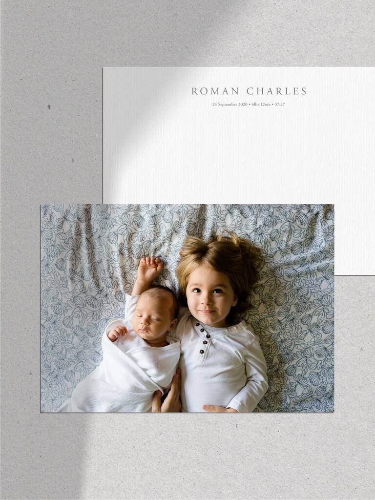 Image of 20 Full Photo Photo Birth Announcement Cards