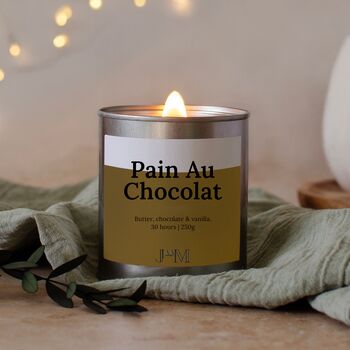 Pain Au Chocolat Wood Wick Candle For Autumn, 5 of 7