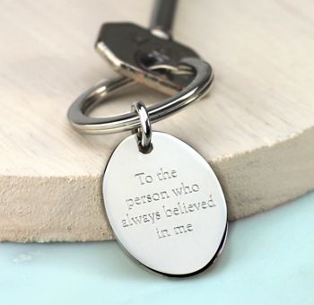 Personalised Oval Sterling Silver Keyring, 5 of 5