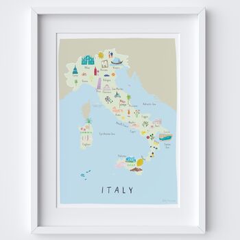 Map Of Italy Art Print, 3 of 4