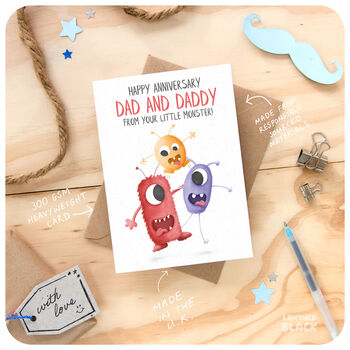 Funny Lgbt Dad And Daddy Happy Anniversary Card, 3 of 6