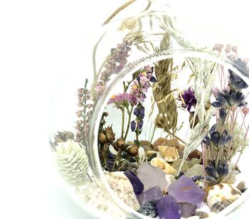 Dried Wild Flower And Amethyst Crystal Terrarium Kit, 6 of 7