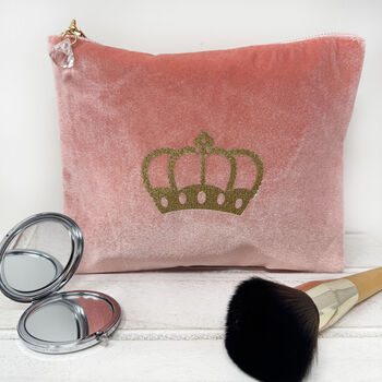 Crown Velvet Feel Make Up Bag Gift For Her, 2 of 10