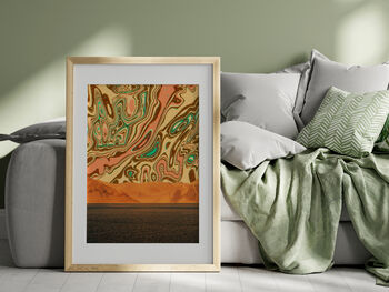 Psychedelic Distorted Abstract Landscape Art Print, 3 of 8