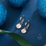 Sand Dollar Huggie Hoops Earrings In Sterling Silver, thumbnail 4 of 10