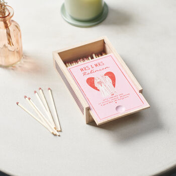 Personalised Wedding Details Wooden Matchbox, 3 of 9