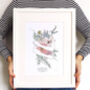 Personalised Floral Hug Line Drawing Print, Unframed, thumbnail 1 of 4
