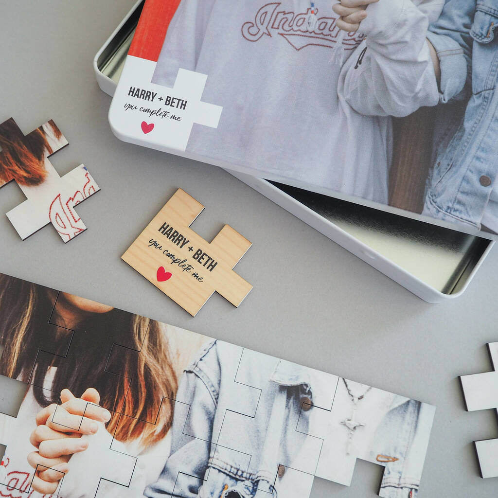 Personalised Wooden Couples Photo Jigsaw Puzzle By Proper Goose