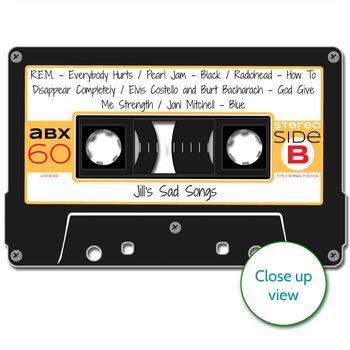 Personalised Cassette Mix Tape Print Music Lover Gift, 7 of 10