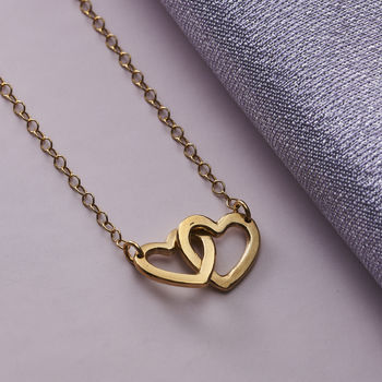 Personalised Double Heart Names Necklace, 6 of 12