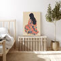 Female Portrait Flower Art Print, thumbnail 2 of 3