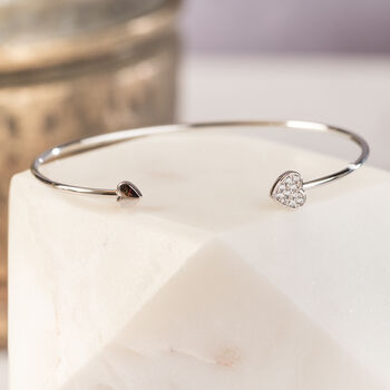 Sterling Silver Diamantè Heart Bracelet, 9 of 9