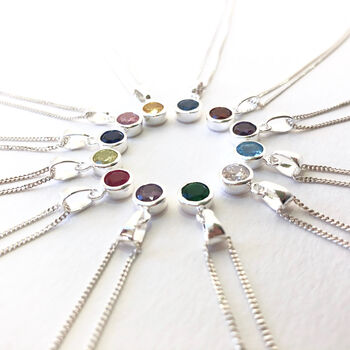 Sterling Silver Birthstone Necklace, 2 of 6