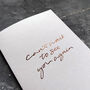 Can't Wait To See You Again Hand Foiled Card, thumbnail 1 of 4