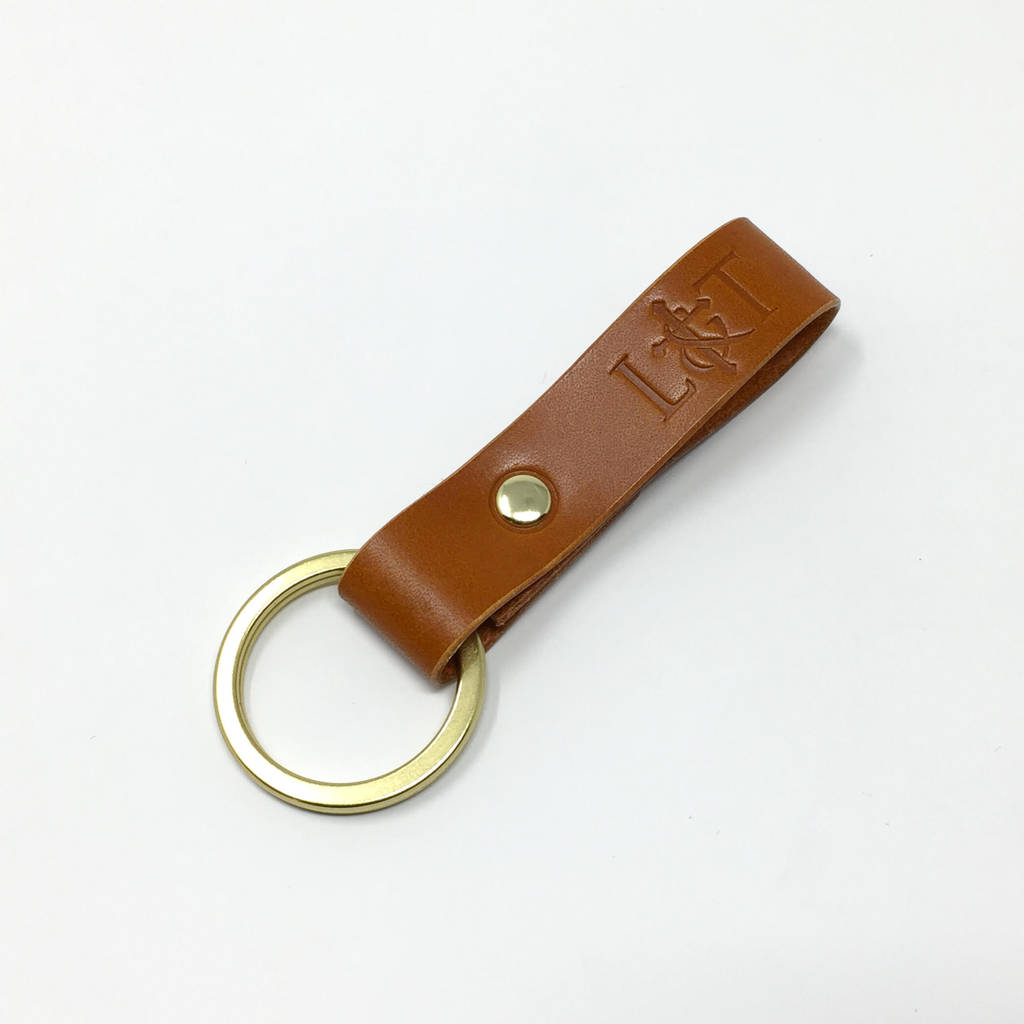 personalised leather keyring by leather & thread | notonthehighstreet.com