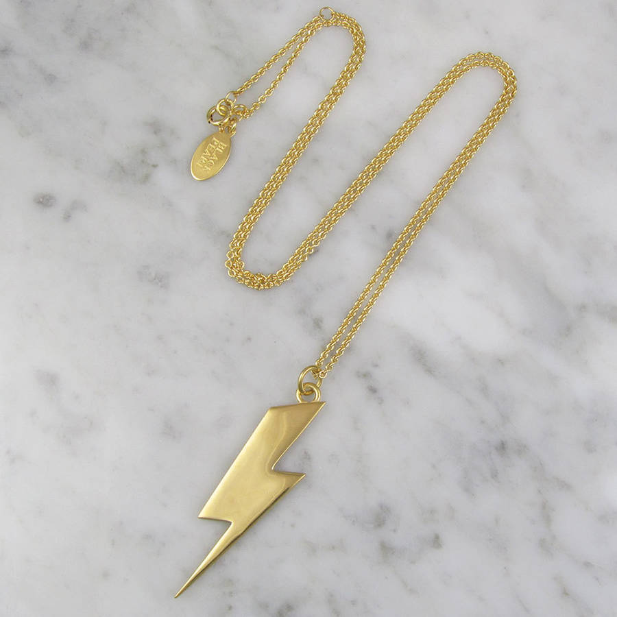 lightning bolt necklace by black pearl