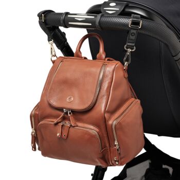 Amber Midi Tan Leather Backpack, 3 of 10