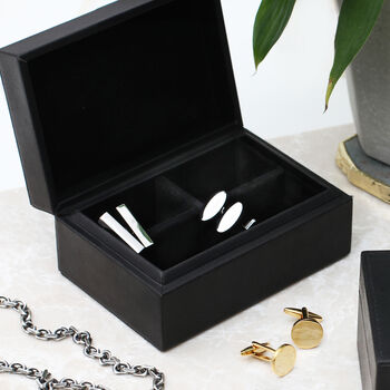 Personalised Initial Leather Cufflink Box, 2 of 3
