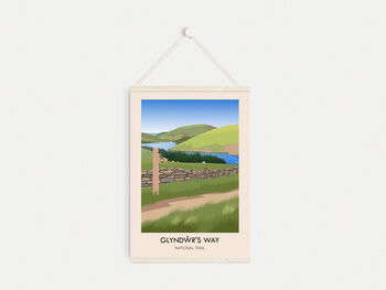 Glyndŵr’s Way National Trail Travel Poster Art Print, 6 of 8