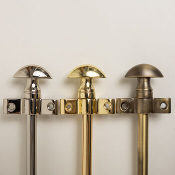 Polished Brass Stair Rods With Mushroom Finials, 5 of 6