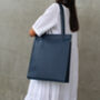 Navy Blue Adjustable Handcrafted Leather Tote Bag, thumbnail 2 of 12