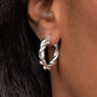 Sterling Silver Chunky Rope Twist Hoop Earrings, thumbnail 1 of 5