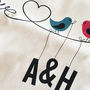 Personalised Birds On A Wire Initials Cushon Cover, thumbnail 2 of 2