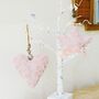 Pink Fluffy Hanging Heart Star Mothers Day Gift, thumbnail 3 of 5