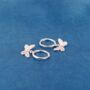 925 Sterling Silver Butterfly Hoop Earrings, thumbnail 5 of 7