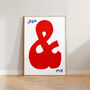 You And Me Hand Painted Typography Wall Art Print, thumbnail 1 of 8