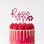 Personalised Name Is Two Flower Cake Topper, thumbnail 1 of 2