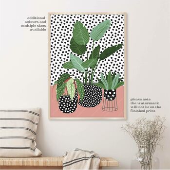 Trio Of Spotty House Plants Print, 2 of 7