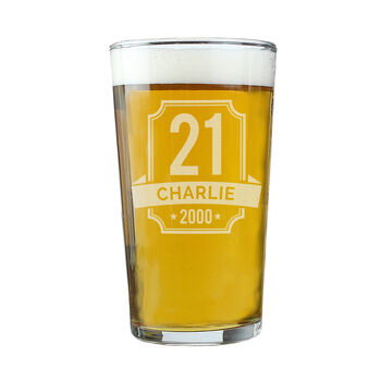 Personalised Big Age And Name Birthday Pint Glass, 3 of 5