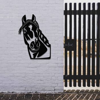 Metal Horse Sculpture Stables Decor Equestrian Art, 4 of 10